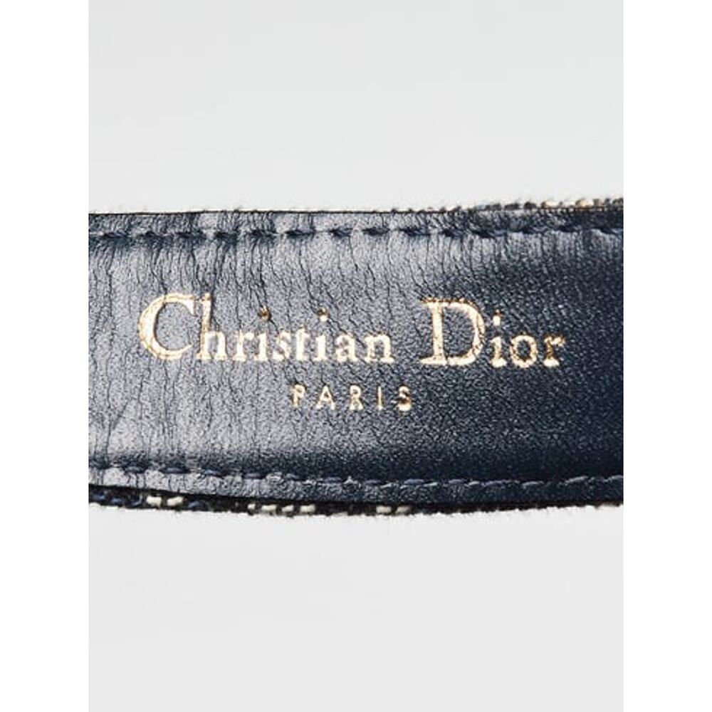 Christian Dior Blue Trotter Logo Canvas CD Belt 80 sz - Picture 5 of 6